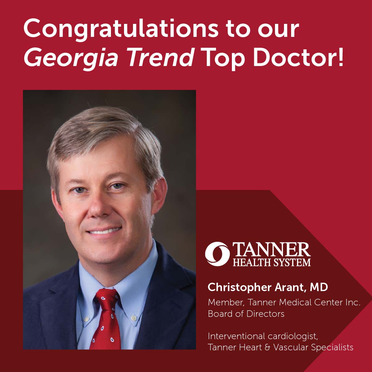 Christopher Arant, MD, Named One of Trend's 2023 Top Doctors